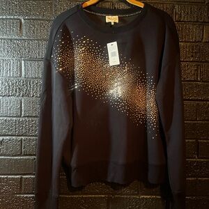 ✨Stylish Black Sweatshirt with Gold Accents